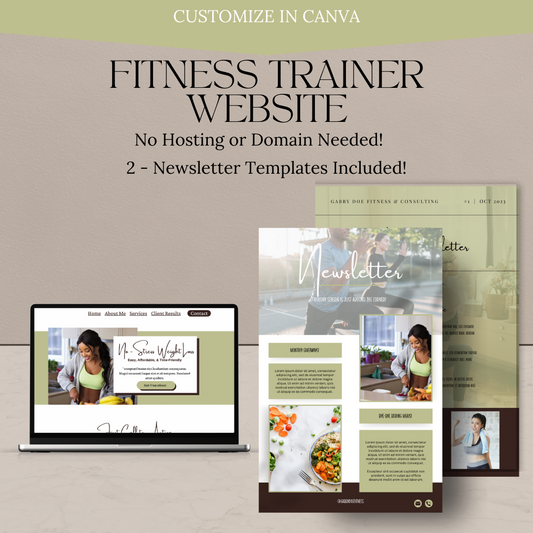 Fitness Trainer Canva Website